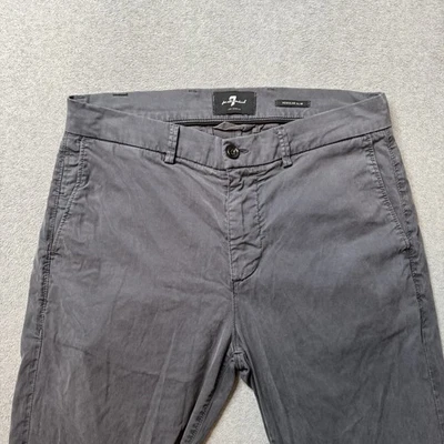 7 For All Mankind Pants Mens 32x30 Gray Cotton Preppy Straight Leg Chino Adult - Image 1 of 4