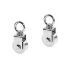  2 Pack 201 Stainless Steel Hanging Pulley Traction Trolley Cable Attachments