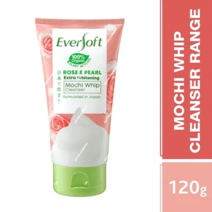 1x EVERSOFT Mochi Whip Rose & Pearl Cleanser 120g Lightens & Reduce Skin Pigment - Picture 1 of 6