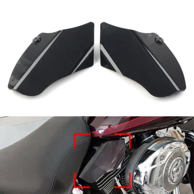 For Harley Softail Fatboy FLSTF 2000-2017 2ⅹ Saddle Shields Heat Deflector Black - Imagem 1 de 4