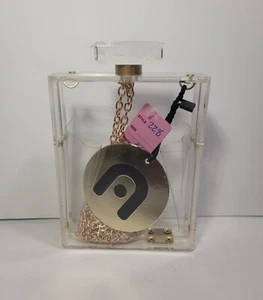 Nila Anthony Clear Perfume Bottle Cross Body Gold Chain Strap Bag - Picture 1 of 7