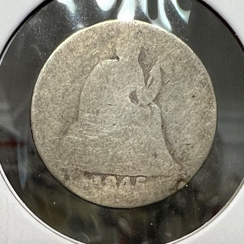 1845 SILVER SEATED  DIME WORN BUT COLLECTABLE Cover