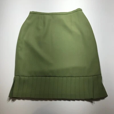 Falda Karen Scott Mujer 10 Verde Plisado Dobladillo Lápiz Ocasiones Carrera Cremallera Lateral Foto 1 de 4