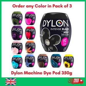 Dylon Machine Dye Pods 350g Fabric Colour Dye All Colours Available in Pack of 3 - Picture 1 of 34