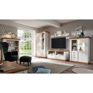 Wohnwand Anbauwand Schrankwand Set Highboard Vitrine TV Lowboard Wandregal weiß  - Bild 1 von 11