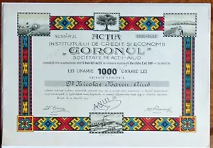 Rumunia, Aiud, „Goronul”, Instytut Kredytów i Oszczędności, 1000 lei 1922. - Zdjęcie 1 z 3