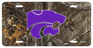 KANSAS ESTADO CAMIÓN COCHE ETIQUETA CAMUFLAJE PLACA DE METAL K-STATE WILDCATS LETRERO  - Imagen 1 de 5