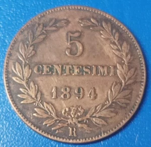 - SAN MARINO 5 CENTESIMI 1894. RAME - Foto 1 di 2