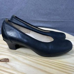 SAS Milano Pump Size 9 M Black Slip On Pump Low Heel Leather Comfort Shoe - Picture 1 of 7