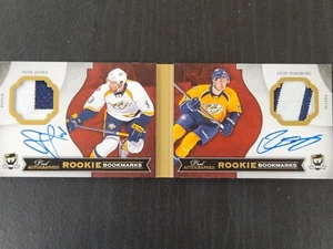 2013-14 UD The Cup Dual Auto Patch Rookie Bookmark Jones/Forsberg 11/25 - Picture 1 of 6