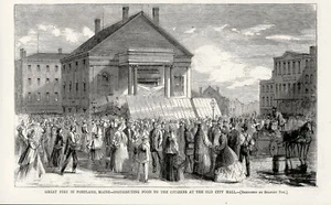 Great Fire Portland Maine - Ayuntamiento cocina de sopa en Monument Square 1866 - Imagen 1 de 1