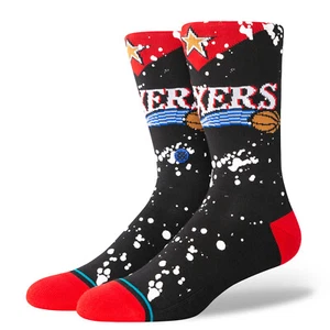 Philadelphia 76ers Stance NBA Overspray Crew Socks Large Men 9-13 - Picture 1 of 3