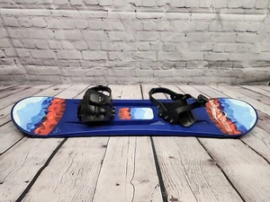 Lucky Bums 120cm Youth Plastic Snowboard Adjustable Bindings, BLUE (Open Box) - Picture 1 of 4