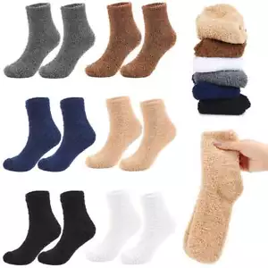 Cozy Women Men Fuzzy Fluffy Socks Warm Soft Winter Plush Home Sleeping Socks US - Picture 1 of 18