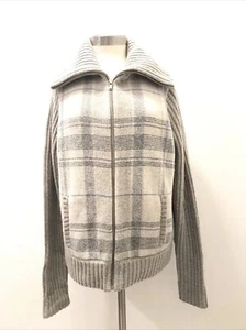 Lauren Ralph Lauren Women's Lambs Wool Full Zip Gray Sweater - Picture 1 of 7