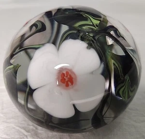 Paperweight Collector's Signed 1997 Richard Olma Studio Art Glass Cased Floral - Picture 1 of 6