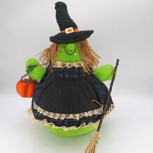 Vintage 12" Peluche Halloween Bruja Malvada Escoba Truco o Trato Cubo Peluche - Imagen 1 de 9