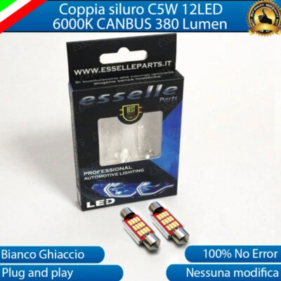 LUCI TARGA VW GOLF 4 IV LAMPADE CANBUS SILURO C5W 12 LED 6000K LUCE BIANCA - Immagine 1 di 4