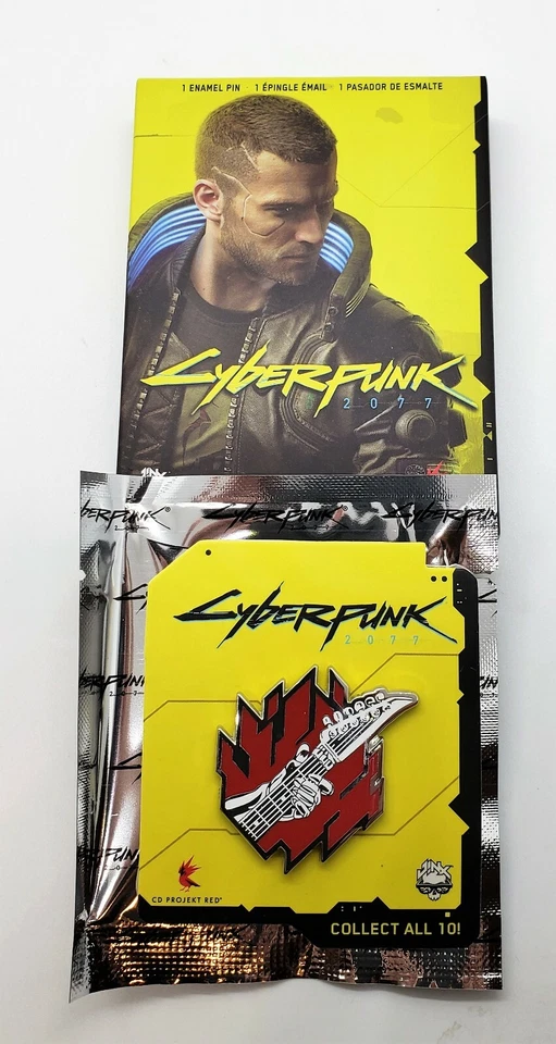 BRAND NEW Cyberpunk 2077 Never Fade Away red guitar Pin enamel CD Projekt Red - Image 1 of 1