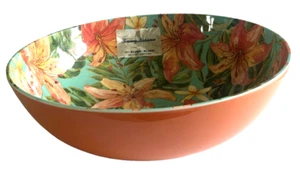 Tommy Bahama 12" Large Serving Bowl Hibiscus Tropical Flowers Melamine Beach - Picture 1 of 5