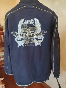 Karl Kani Zip Up Sweatshirt Vtg Y2K Hip-Hop Havy Back Embroidery Hammer sz XXL - Picture 1 of 18