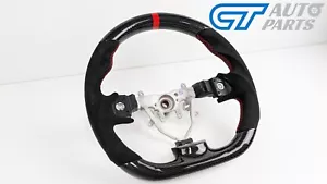 CF Alcantara Steering Wheel Red Stitching/Line for 08-13 Subaru Impreza WRX G3 - Picture 1 of 12