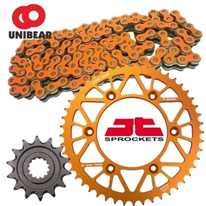 KIT DE CADENA Y PIÑÓN KTM SXF450 JT CADENA TRASERA UNIBEAR CADENA DE ALQUILER FRONTAL - Imagen 1 de 5