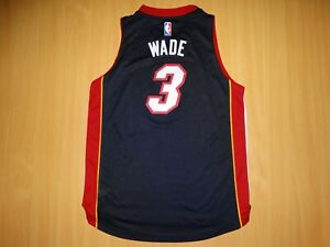 * MIAMI HEAT 3 WADE 2010 2012 NBA shirt camisa jersey L JUNIOR ADIDAS basketball