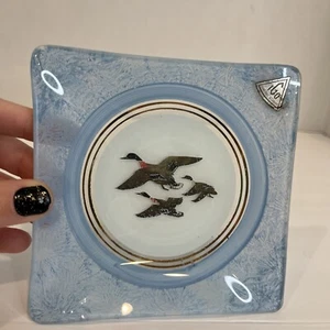 VTG square ashtray with ducks handmade in Canada - Picture 1 of 6