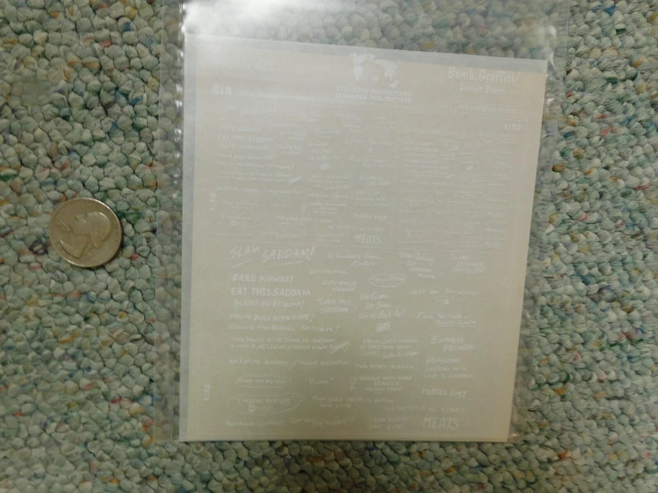 Verlinden decals 1/72 Sheet # 614 Bomb Graffiti Desert Storm white K86 - Image 1 of 1