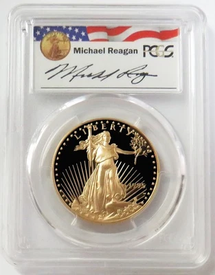 1995 W GOLD REAGAN LEGACY AMERICAN EAGLE $50 COIN 1oz PCGS PR 69 DCAM - Image 1 of 2