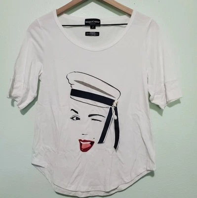 Newport News Graphic Tee Sailor Girl Winking Women's Size Small Foto 1 de 4
