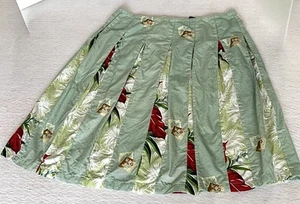 Falda de Algodón Gusto Barcelona Plisada Estampado Floral Verde Talla 4 Corpcore Preppy - Imagen 1 de 9