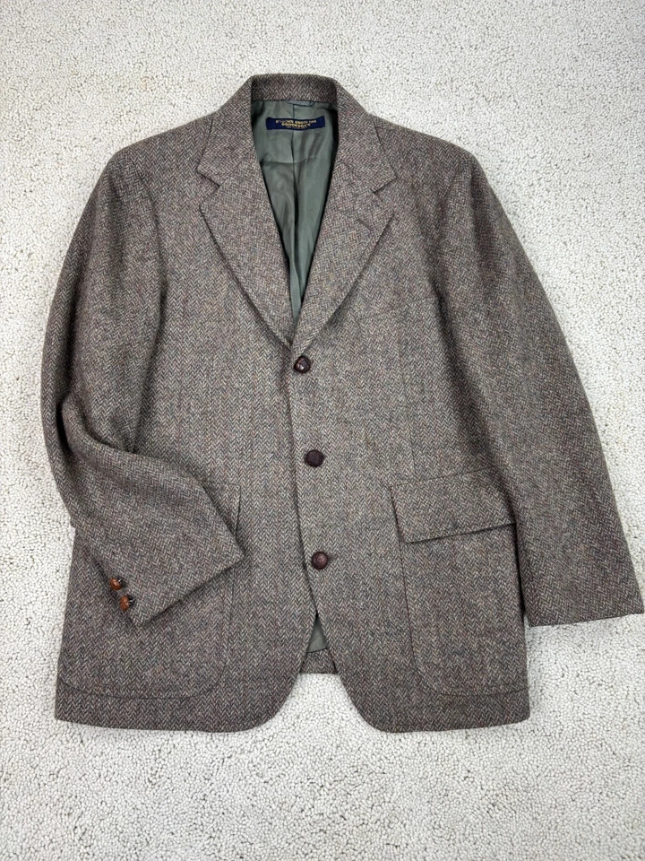 Abrigo Deportivo Brooks Brothers Para Hombre 38S Marrón Lana Tweed Vintage Blazer Traje Chaqueta Foto 1 de 4