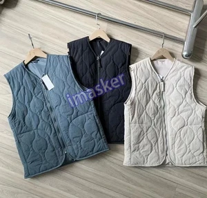Men Quilted Liner Zipper Vest Nylon Military Style Japanese Urban Outdoor Unisex - Picture 1 of 10