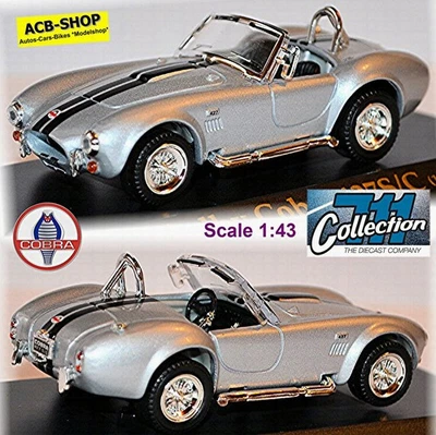 Shelby Cobra 427 S/C Roadster 1965-68 Argento Metallizzato 1:43 711 Collection - Immagine 1 di 4