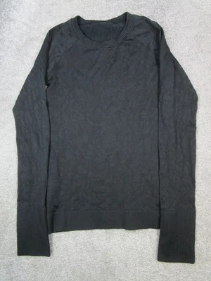 Camisa Lululemon Rest Less para mujer Xxs negra floral suéter para correr Foto 1 de 4