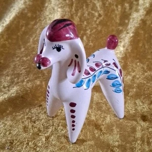 Vintage 50er Jahre Kitsch Pudel Hund Figur, handbemalt Kunstkeramik Keramik - Bild 1 von 6