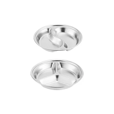  4 Pcs Ciotola Per Immersione Piatto in Acciaio Inossidabile Vassoio Salse - Immagine 1 di 4