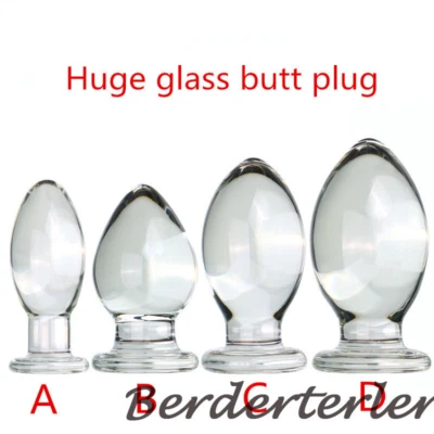 Huge Egg Dildo Crystal Glass Butt Plug Glass Vagina Ball Dilator Anal Sex Toys - Image 1 of 4