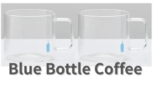 Tazza di vetro caffè bottiglia blu 250 ml/8,45 oz x 2 vetro resistente al calore Giappone NUOVO - Foto 1 di 7