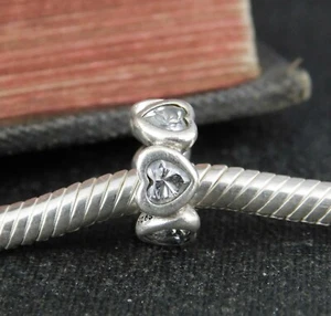 Espaciador CZ transparente Pandora ALE 925S plata esterlina espacio en mi corazón 791252CZ - Imagen 1 de 5