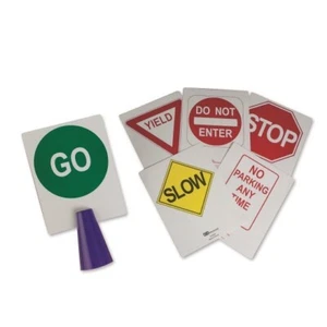 S&S Worldwide Cone Topper Street Sign Board Inserts Multi-Colored (Pack of 6) - Picture 1 of 2