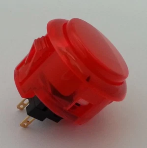 Japan Sanwa Clear Red Buttons x 1 pc OBSC-30-CR Video Arcade Parts - Picture 1 of 5