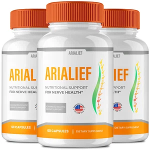 (3 Pack) AriaLief Nerve Support Brain & Cognitive Health Pills (180 Capsules) - Picture 1 of 3