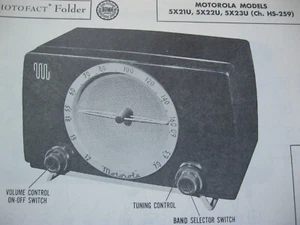 MOTOROLA 5X21U, 5X22U, 5X23U RADIO PHOTOFACT - Picture 1 of 1