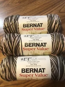 Bernat Super Value. lot of 3 , color pink Taupe, Rose Taupe, Rosa Marron - Picture 1 of 4