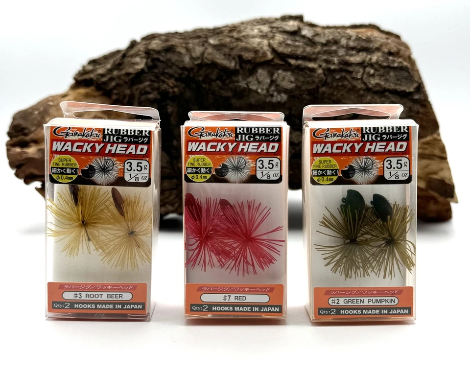 Gamakatsu Wacky Head Rubber Jig 3.5g Finesse 4 Farben Skirt Skirted Wacky-Rig DA - Bild 1 von 1