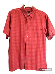 Marmot Paprika Red Lightweight Short Sleeve Hiking Rayon Blend Shirt~Mens Sz M - Picture 1 of 5