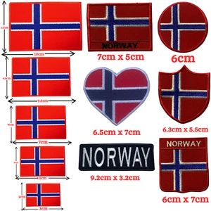 Conjunto de banderas nacionales de Noruega parche bordado coser insignia - Imagen 1 de 12